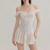 Original Heavy Industry Compound Jacquard French Lace Ear-Ear Mini-Short-Letter Skirt Dress